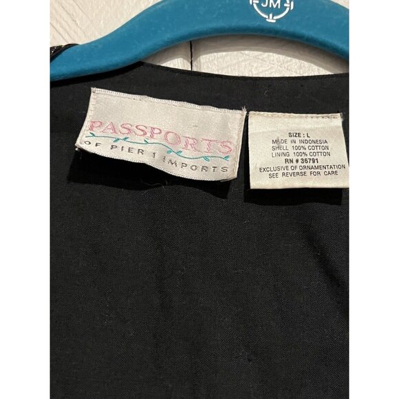 Vintage Passports of Pier 1 Imports jacket Beaded Large Women’s Cropped Floral - Picture 6 of 12